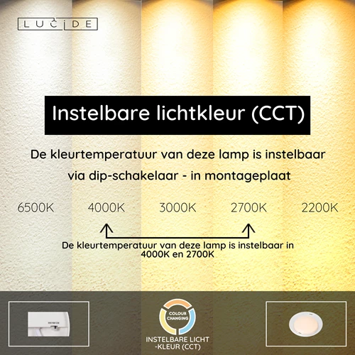 Lucide SKETES - Plafonnière - Ø 45,7 cm - LED Dimb. - CCT - 1x24W 2700K/4000K - Transparant - USP